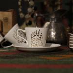 Luxury Turkish Coffee Cups with Decorative Wooden Box